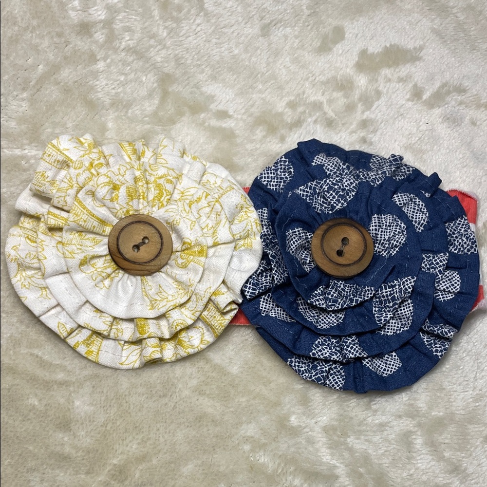 Giggle Moon Yellow and Blue Floral Headband